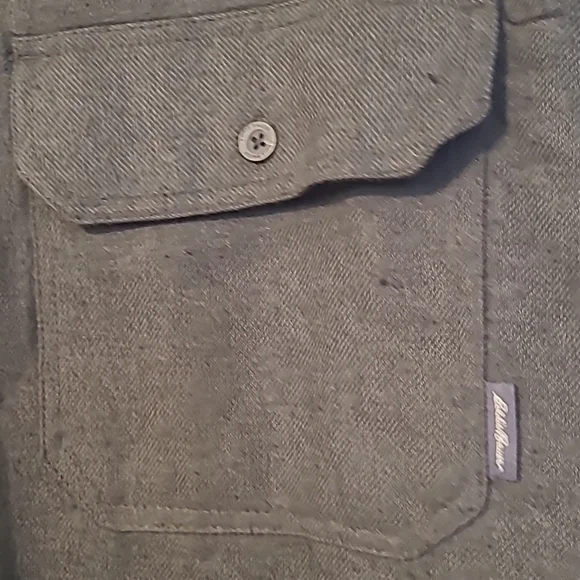 EDDIE BAUER MENS LINED SHIRT JACKET "FOREST NIGHT" GREEN SIZE XL - Picture 8 of 13